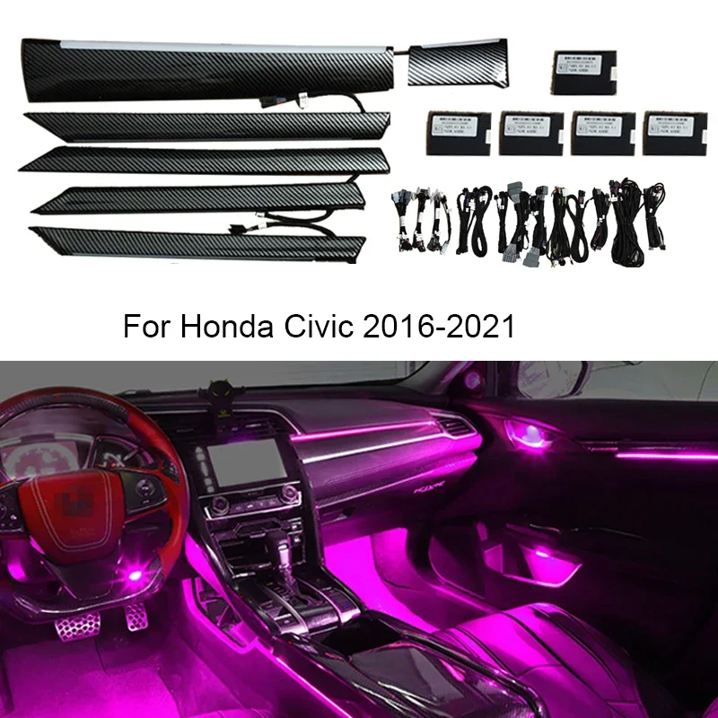 Окружающее освещение для Honda civic 2016-2021, 10-й интерьер автомобиля, неоновый светодиодный Bluetooth-управление, управление музыкой, декоративная атмосферная лампа
Окружающее освещение для Honda civic 2016-2021, 10-й интерьер автомобиля, неоновый светодиодный Bluetooth-управление, управление музыкой, декоративная атмосферная лампа