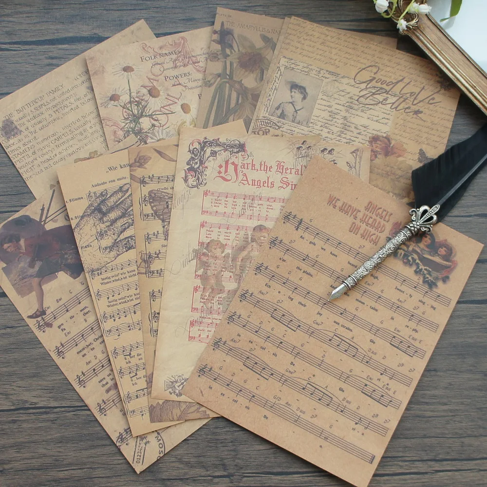 10 Sheet Yellowish-brown Music Newspaper Advertising Map Paper Design Gift Tag Gift Decoration Scrapbooking DIY Background 
10 Sheet Yellowish-brown Music Newspaper Advertising Map Paper Design Gift Tag Gift Decoration Scrapbooking DIY Background