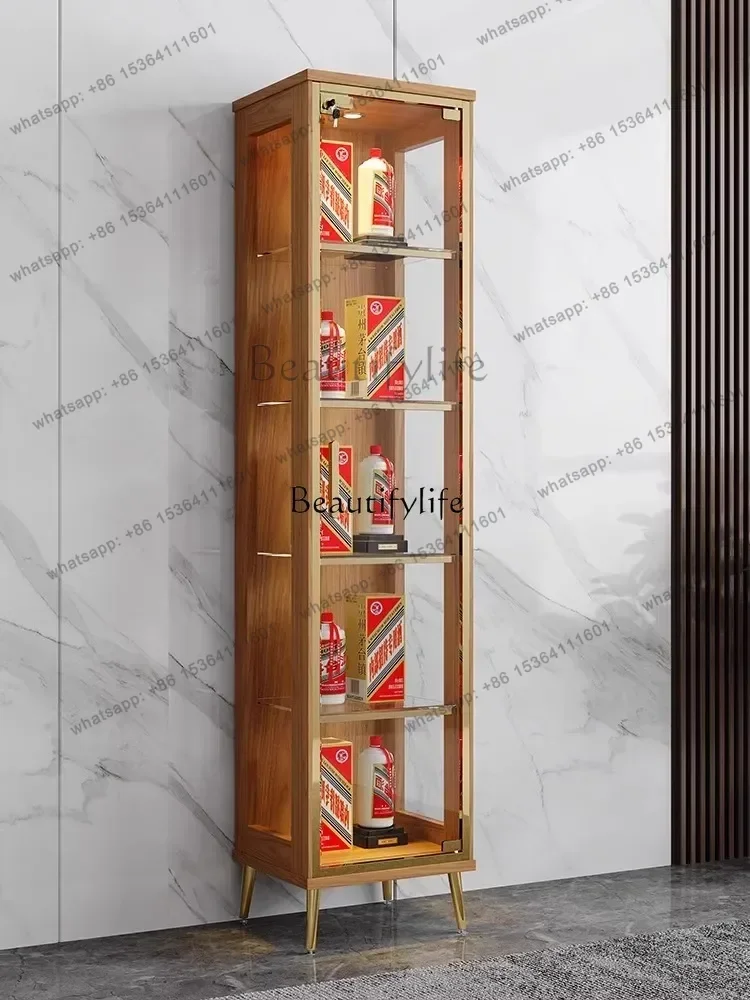 FG43Solid wood display living room against the wall wine cabinet light luxury high-end small Chinese household glass wine cabine
FG43Solid wood display living room against the wall wine cabinet light luxury high-end small Chinese household glass wine cabine