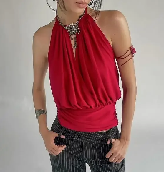 Spring Sexy Deep V Vest Women's New Fashion Waist Cinched Solid Tee Summer Female Sleeveless Backless Slimming Crop Tank Top
Spring Sexy Deep V Vest Women's New Fashion Waist Cinched Solid Tee Summer Female Sleeveless Backless Slimming Crop Tank Top