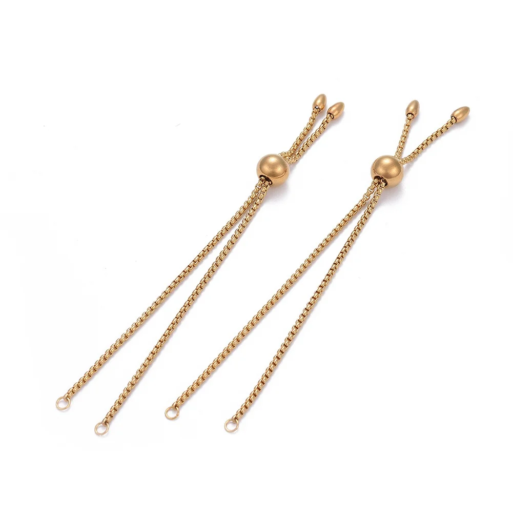 10pcs Adjustable 304 Stainless Steel Slider Bracelet with Two Loops Connector Box Chain Minimalist Jewlery for Women
10pcs Adjustable 304 Stainless Steel Slider Bracelet with Two Loops Connector Box Chain Minimalist Jewlery for Women