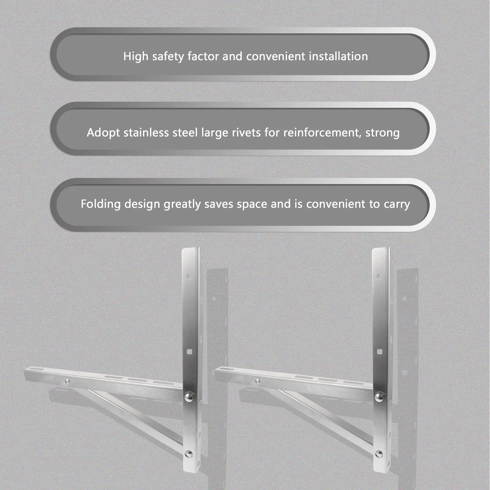 Кронштейн для кондиционера, 2 шт., складной, для оконных блоков 1-1,5 л.с., треугольное крепление из нержавеющей стали с защитой от падения
Кронштейн для кондиционера, 2 шт., складной, для оконных блоков 1-1,5 л.с., треугольное крепление из нержавеющей стали с защитой от падения