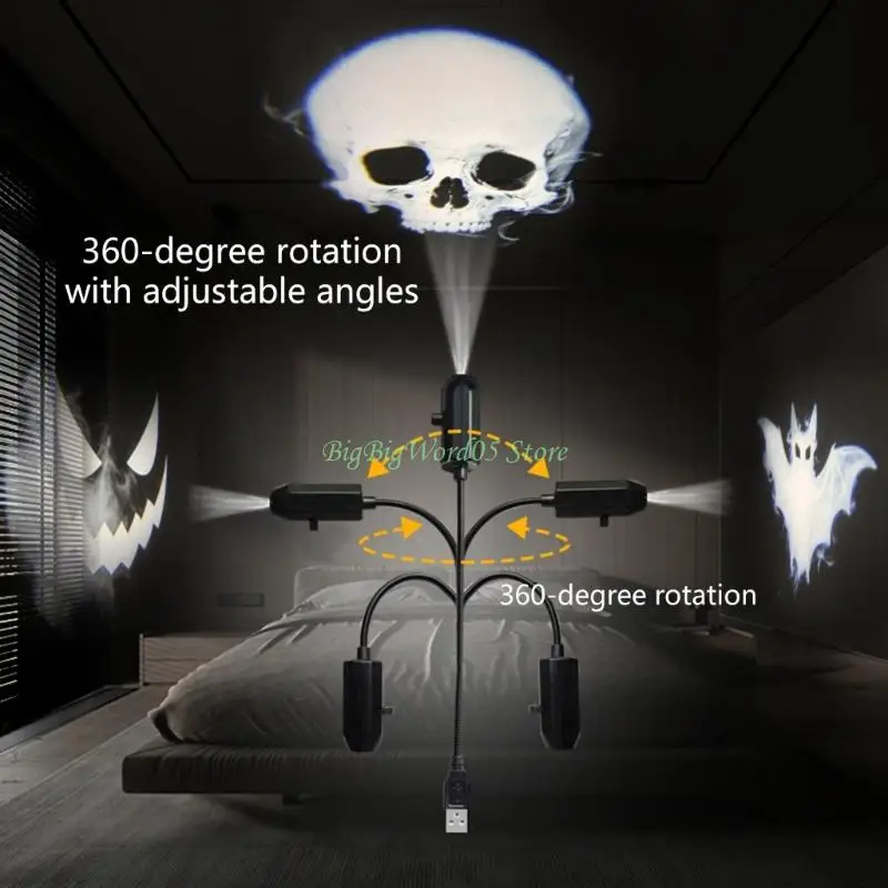 24TE Хэллоуин Декоративный светильник для проектора 6 сменных слайдов USB-ночник
24TE Хэллоуин Декоративный светильник для проектора 6 сменных слайдов USB-ночник