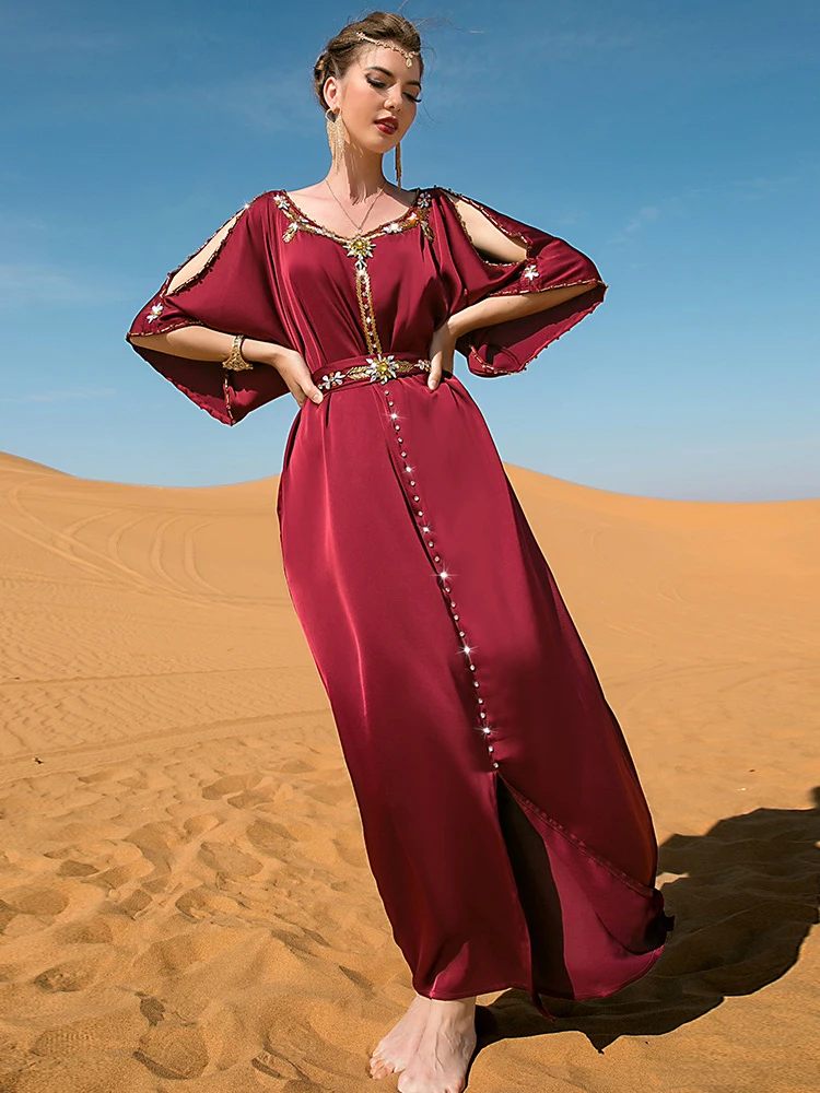Handwork Diamonds Caftan Dresses for Women Half Sleeves Belted Arab Robe Dubai Saudi Party Evening Gown Muslim Djellaba Jalabiya
Handwork Diamonds Caftan Dresses for Women Half Sleeves Belted Arab Robe Dubai Saudi Party Evening Gown Muslim Djellaba Jalabiya