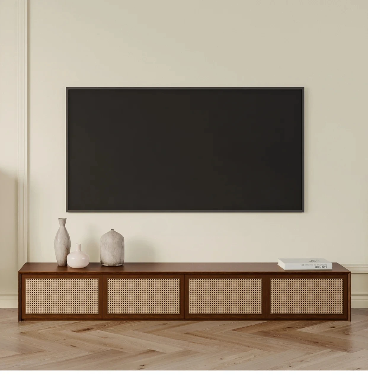 Retro American solid wood TV cabinet rattan living room home storage locker
Retro American solid wood TV cabinet rattan living room home storage locker