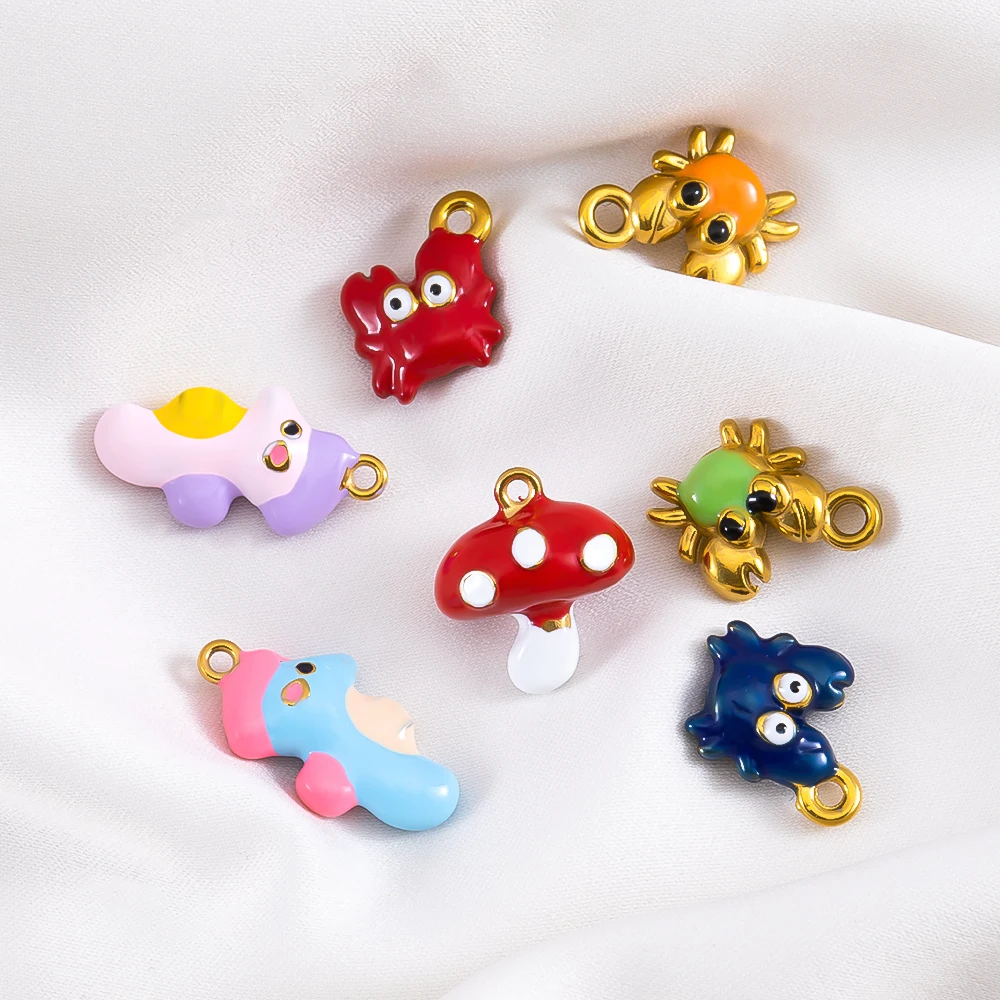 2PCS High-quality Stainless Steel Pendants Cute Cartoon Crab Mushroom Seahorse Charm Pendants For DIY Jewelry Making Accessories
2PCS High-quality Stainless Steel Pendants Cute Cartoon Crab Mushroom Seahorse Charm Pendants For DIY Jewelry Making Accessories