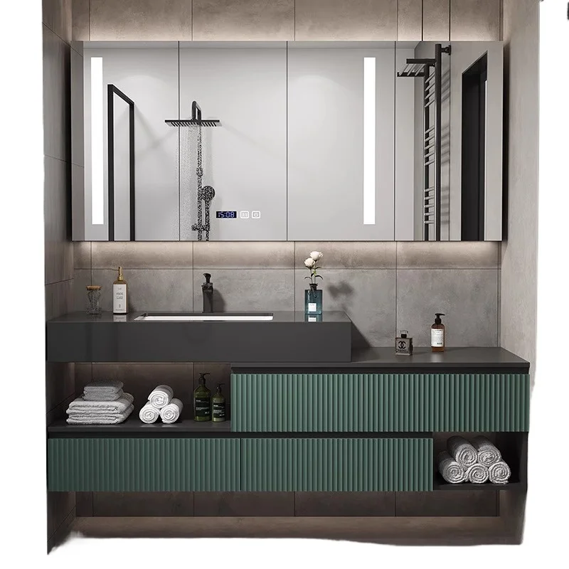 Slate seamless ceramic integrated basin bathroom cabinet combination oak wash basin washbasin customization
Slate seamless ceramic integrated basin bathroom cabinet combination oak wash basin washbasin customization
