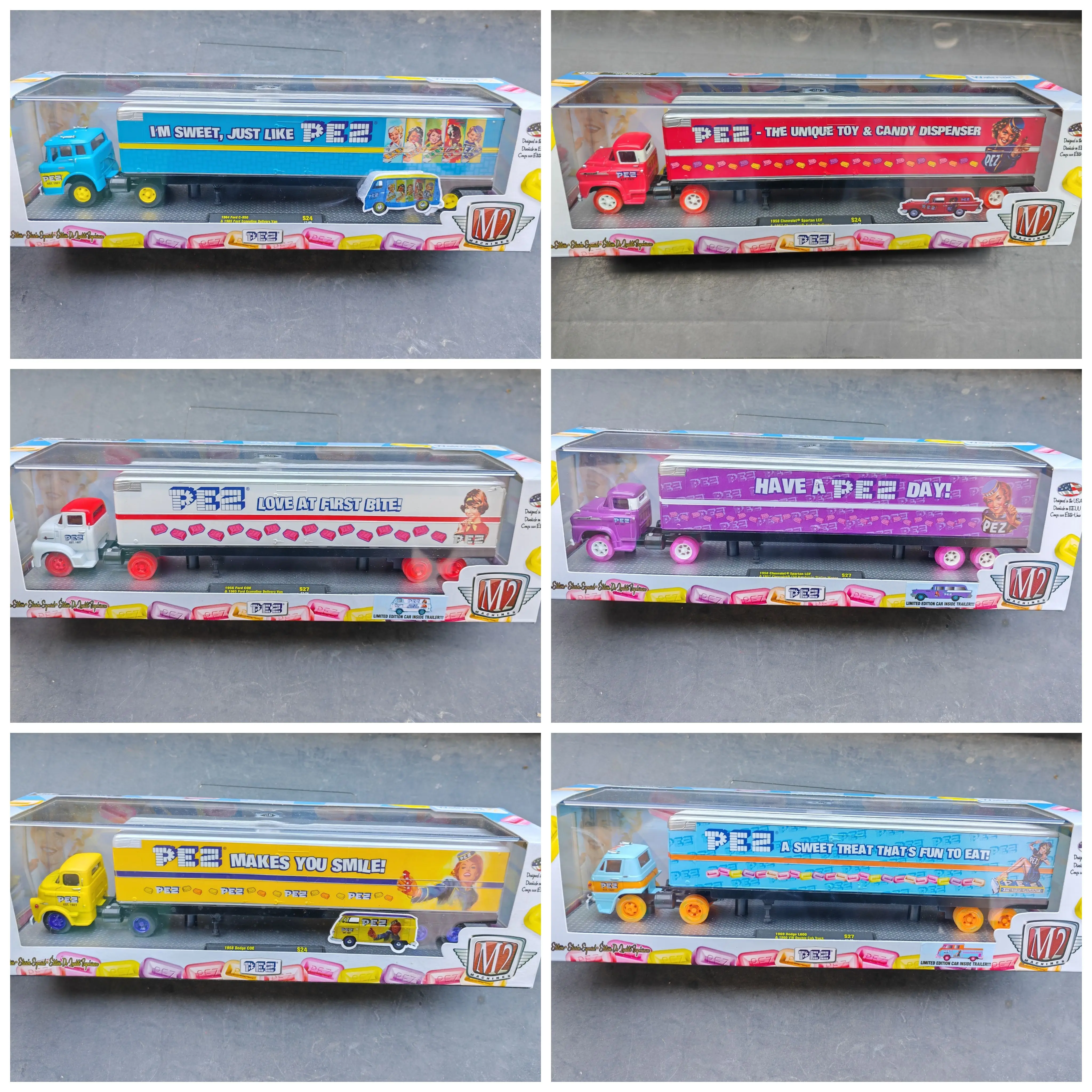 M2 Machines 1/64 Car model toys doube cab Van ford c-950 dodge L600 coe Spartan pickup truck transport vehicle 
M2 Machines 1/64 Car model toys doube cab Van ford c-950 dodge L600 coe Spartan pickup truck transport vehicle