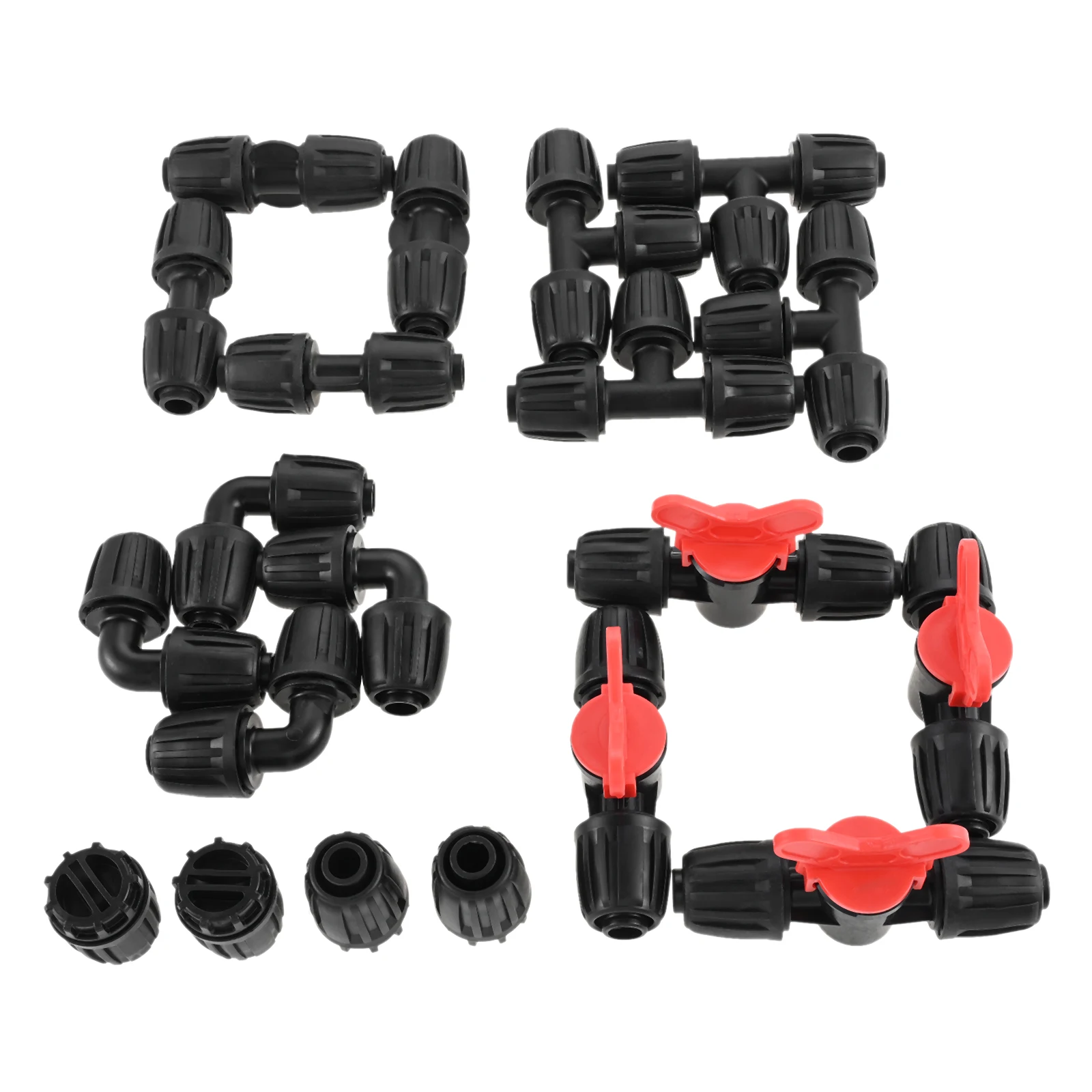 20 шт. комплект фитингов для орошения для капельных шлангов 1/2 дюйма, 4 Т-образных шланга, наконечники, локти, переключающие клапаны, колючий соединительный шланг
20 шт. комплект фитингов для орошения для капельных шлангов 1/2 дюйма, 4 Т-образных шланга, наконечники, локти, переключающие клапаны, колючий соединительный шланг