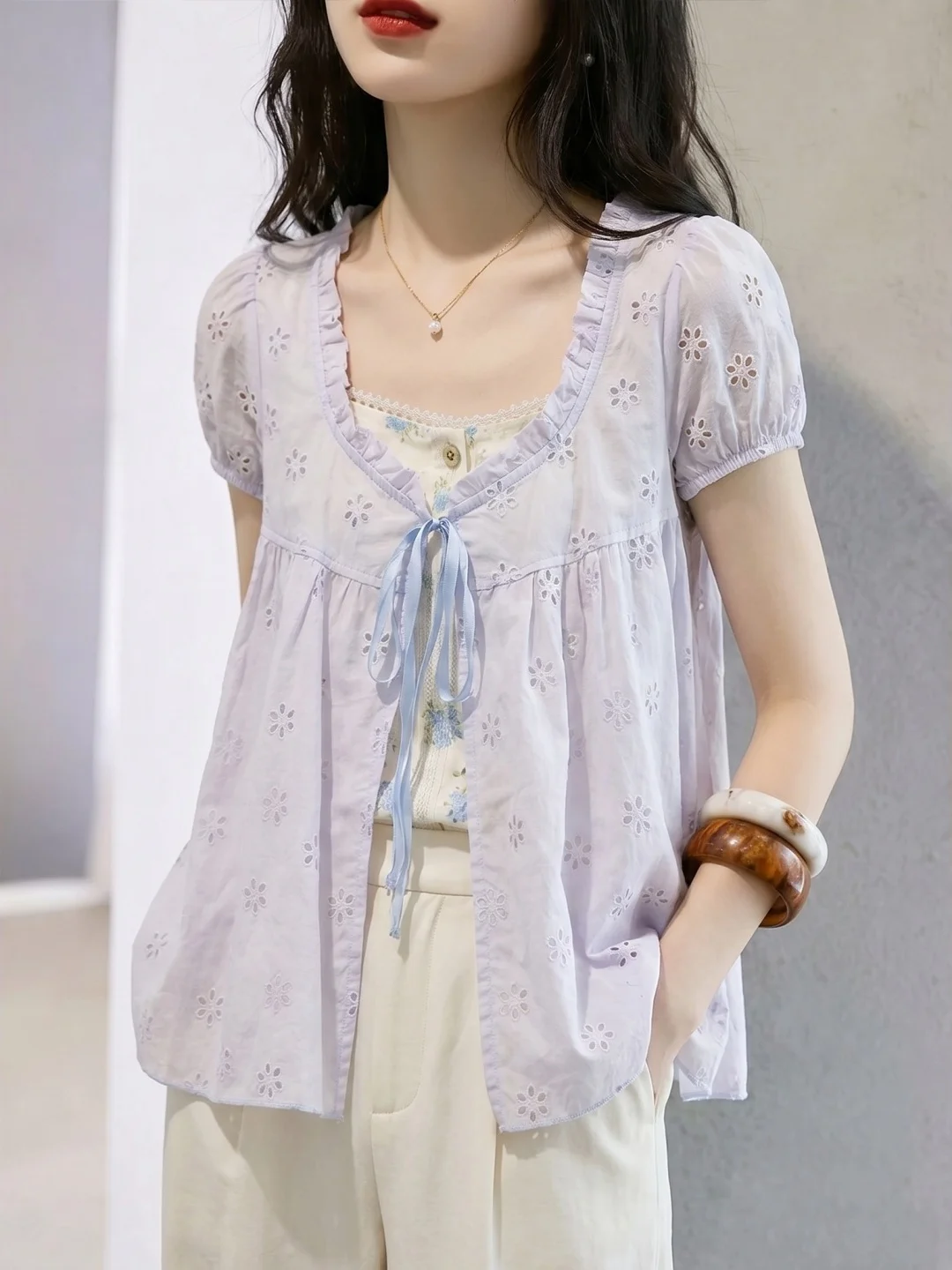 Korean Style Sweet Color Block Short Sleeve Shirt Women's Commute Fashion Slimming Top Fake Two-Piece Summer Trendy
Korean Style Sweet Color Block Short Sleeve Shirt Women's Commute Fashion Slimming Top Fake Two-Piece Summer Trendy