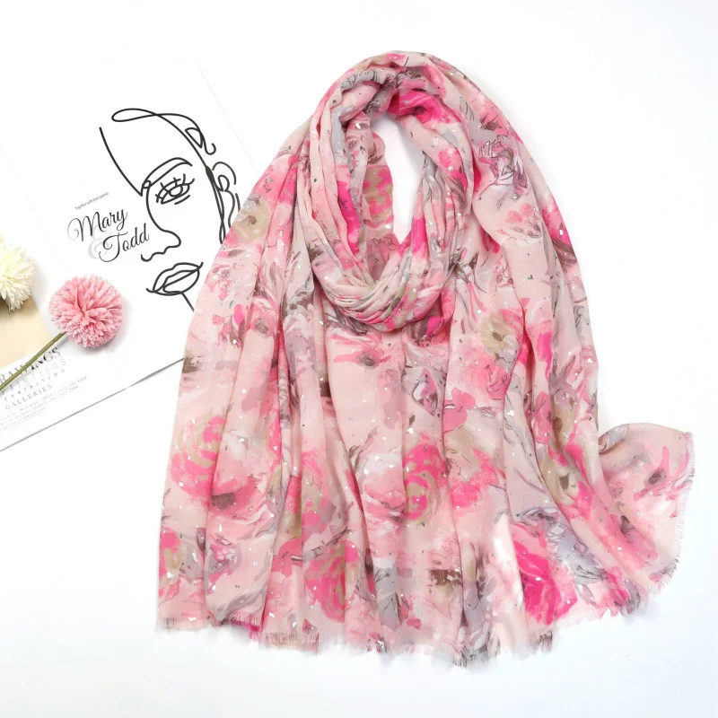 -Border Live Gold Stamping Розовый длинный шарф из хлопка, мягкий марлевый шарф на весну и лето, женский модный дорожный шарф
-Border Live Gold Stamping Розовый длинный шарф из хлопка, мягкий марлевый шарф на весну и лето, женский модный дорожный шарф