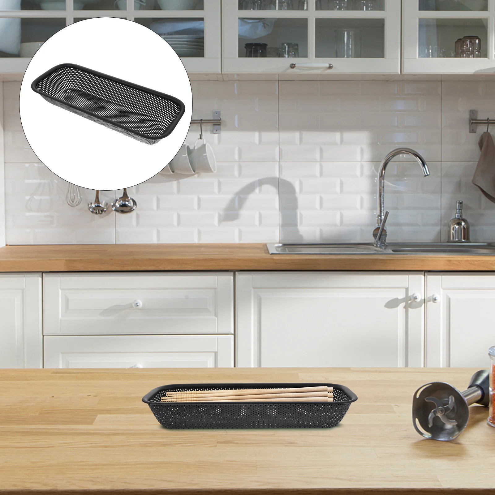 Stainless Steel Chopstick Holder Flatware Drying Rack Kitchen Utensil Basket Small Hole Black Color Drainer Storage 
Stainless Steel Chopstick Holder Flatware Drying Rack Kitchen Utensil Basket Small Hole Black Color Drainer Storage