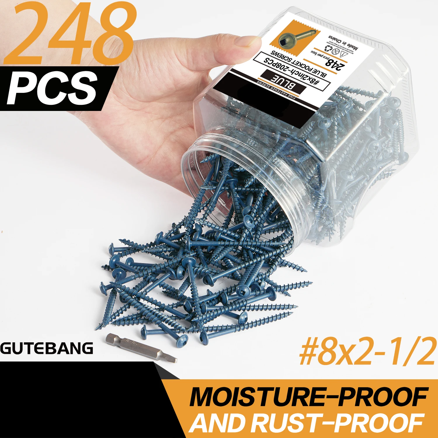 248 # 8 шурупов с карманным наконечником 2-1/2 дюйма с синим антикоррозийным покрытием, включая насадку для шуруповерта; подходят для самостоятельной сборки уличной мебели.
248 # 8 шурупов с карманным наконечником 2-1/2 дюйма с синим антикоррозийным покрытием, включая насадку для шуруповерта; подходят для самостоятельной сборки уличной мебели.