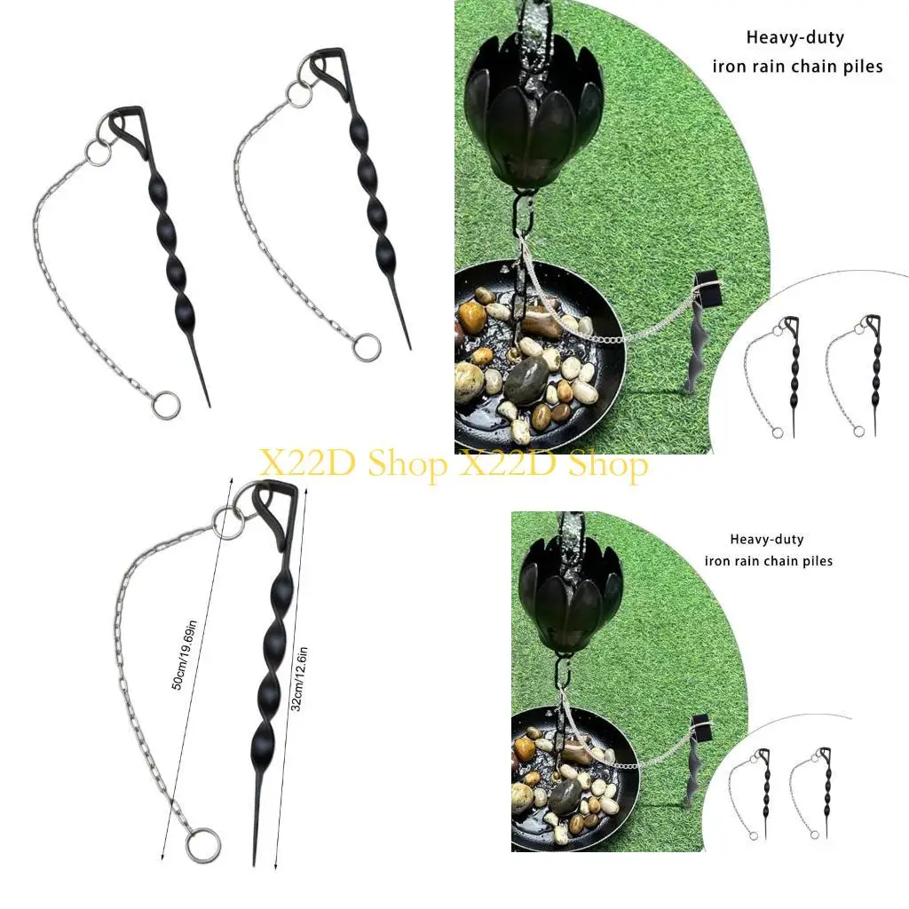 X22D Heavy Duty Iron Rain Chain Ground Anchors Helical Stake With Anti Corrosion Coating For Outdoor Garden Installation 2pcs
X22D Heavy Duty Iron Rain Chain Ground Anchors Helical Stake With Anti Corrosion Coating For Outdoor Garden Installation 2pcs