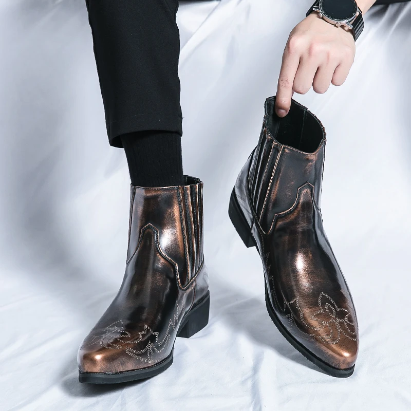 Men's Classic Retro Chelsea Short Boots Mens Fashion Embroidery Ankle Boot High-top Casual Shoes for Men
Men's Classic Retro Chelsea Short Boots Mens Fashion Embroidery Ankle Boot High-top Casual Shoes for Men