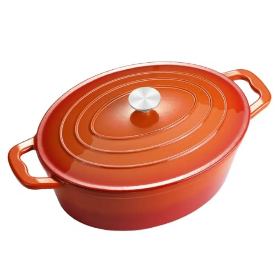Enameled Oval Dutch Oven Pot with Lid Cast Iron Dutch Oven with Dual Handles for Cooking Bread Baking Frying Non-stick Enamel C
Enameled Oval Dutch Oven Pot with Lid Cast Iron Dutch Oven with Dual Handles for Cooking Bread Baking Frying Non-stick Enamel C