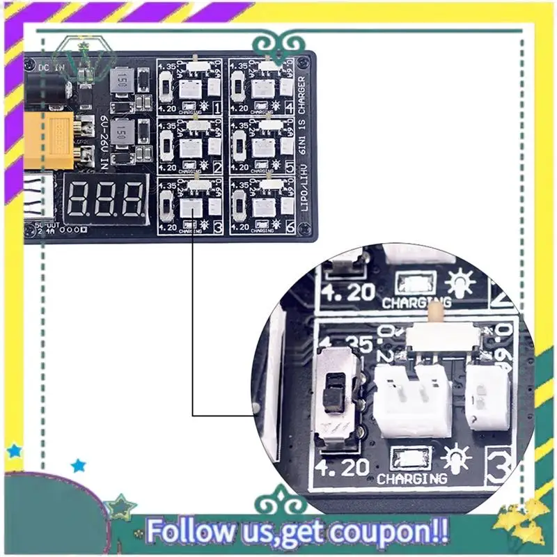 NEW 6-In-1 Charger Lipo Lihv Battery Charger Board For Tiny 6 7 QX65 Mobula7 Mobula 6 RC Quadcopter FPV Racing Drone
NEW 6-In-1 Charger Lipo Lihv Battery Charger Board For Tiny 6 7 QX65 Mobula7 Mobula 6 RC Quadcopter FPV Racing Drone