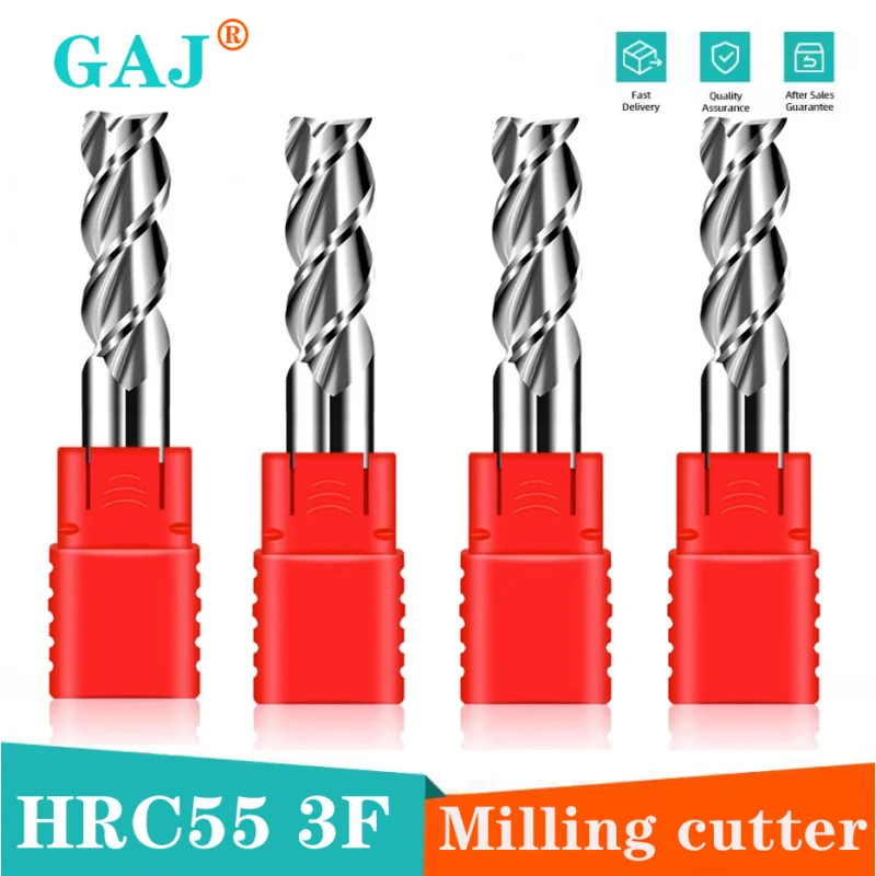 HRC55 3 Flute Carbide Milling Cutter Tungsten End Mill CNC Tool 1 4 6 8-20mm For Aluminum Fiberglass Acrylic Wood Copper Plastic
HRC55 3 Flute Carbide Milling Cutter Tungsten End Mill CNC Tool 1 4 6 8-20mm For Aluminum Fiberglass Acrylic Wood Copper Plastic