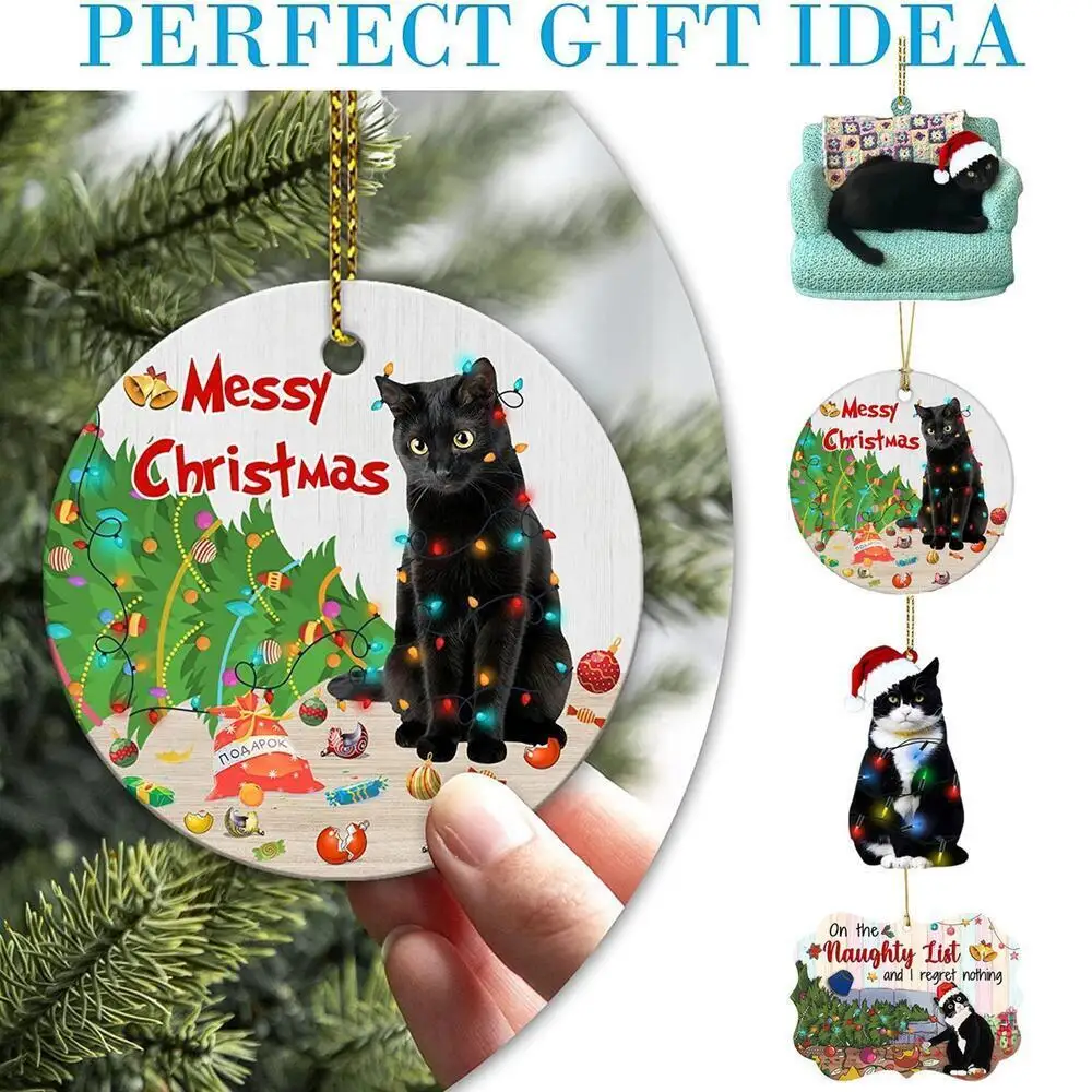 4pcs Christmas Tree Pendant Black Cat Acrylic Christmas Tree Decorative Pendant Cartoon Cute Realistic Kitten Pendant 
4pcs Christmas Tree Pendant Black Cat Acrylic Christmas Tree Decorative Pendant Cartoon Cute Realistic Kitten Pendant