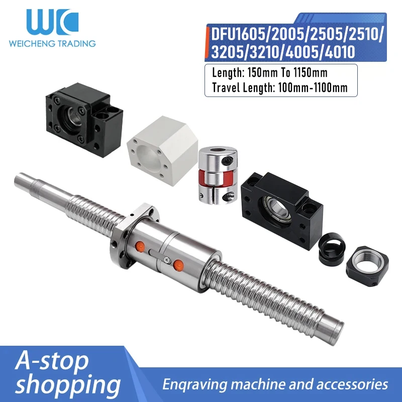 1PC Double Nut Ball Screw Set DFU1605/2005/2505/2510/3205/3210/4005/4010 End Processing+BKBF12/15/20/25/30+Nut Housing+Coupling
1PC Double Nut Ball Screw Set DFU1605/2005/2505/2510/3205/3210/4005/4010 End Processing+BKBF12/15/20/25/30+Nut Housing+Coupling