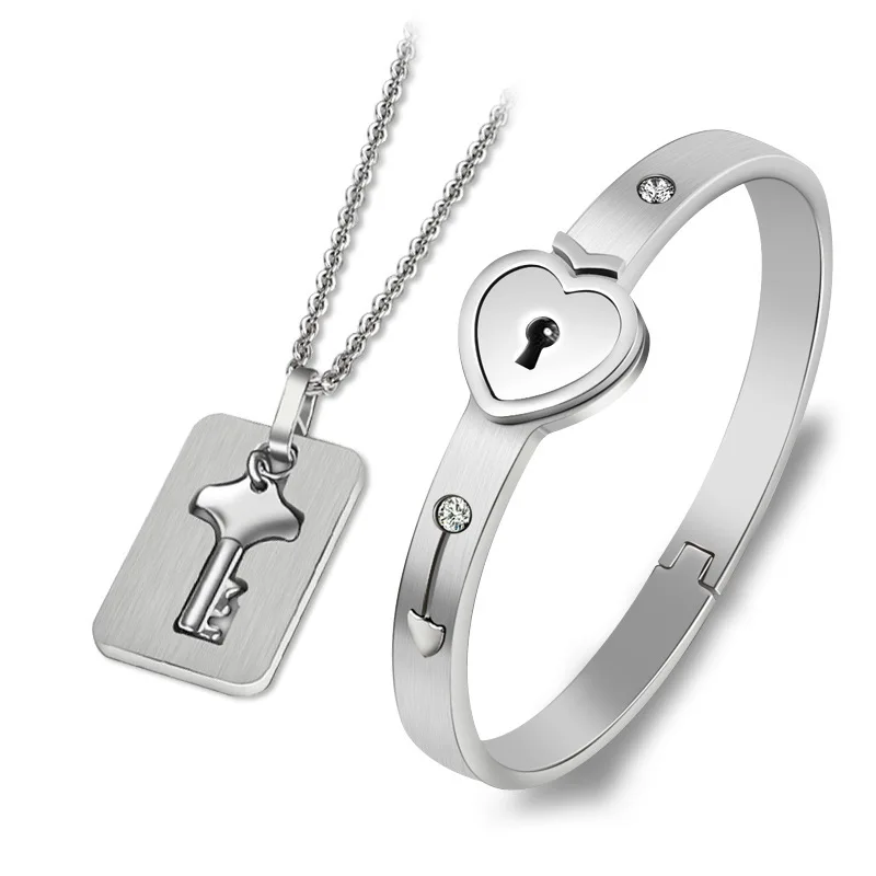 Square Key Pendant Necklace for Women Stainless Steel Heart Lock Cuff Bangle Bracelet Aesthetic Couple Wedding Jewelry Gift 2023
Square Key Pendant Necklace for Women Stainless Steel Heart Lock Cuff Bangle Bracelet Aesthetic Couple Wedding Jewelry Gift 2023
