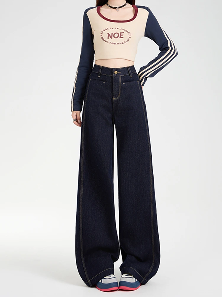 Denim Blue Wide Leg Jeans Women Autumn 2025 New High Waist Slim Straight Versatile Fashion Bending Knife Floor Pants
Denim Blue Wide Leg Jeans Women Autumn 2025 New High Waist Slim Straight Versatile Fashion Bending Knife Floor Pants