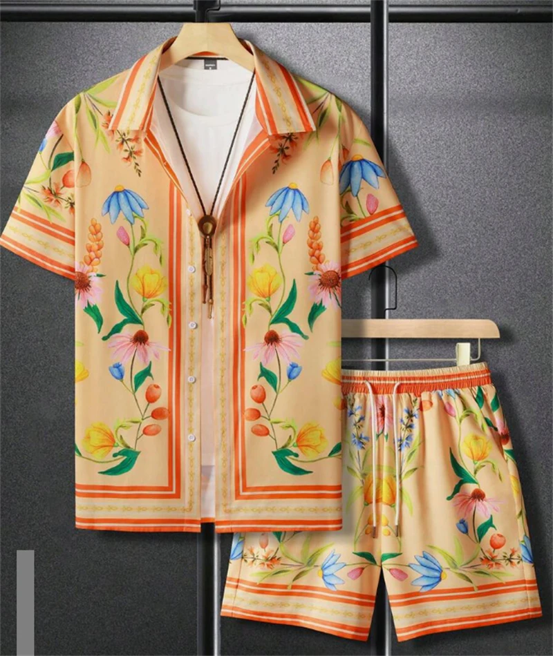 Summer Mens 3D Printed Shirt Set, 5-Color Flower Pattern Shirt and Shorts, Two Piece Set, Elegant Casual, Hawaii Beach ButtonSet
Summer Mens 3D Printed Shirt Set, 5-Color Flower Pattern Shirt and Shorts, Two Piece Set, Elegant Casual, Hawaii Beach ButtonSet
