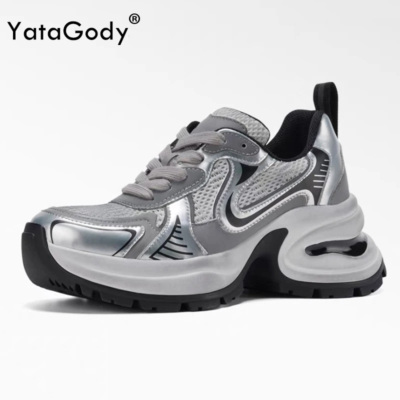 YATAGODY Size 35-40 Casual Sneakers For Women 2025 Ins Fashion Lightweight Breath Mesh Leather Mid Thick Heel Platform Shoes
YATAGODY Size 35-40 Casual Sneakers For Women 2025 Ins Fashion Lightweight Breath Mesh Leather Mid Thick Heel Platform Shoes