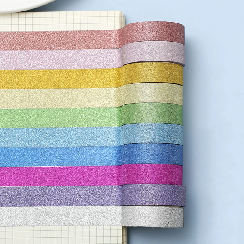 10Pcs Glitter Washi Tape Set Basic Journal Supplies Washitape Decorative Adhesive Tape Stationery Scrapbooking Masking Tape
10Pcs Glitter Washi Tape Set Basic Journal Supplies Washitape Decorative Adhesive Tape Stationery Scrapbooking Masking Tape