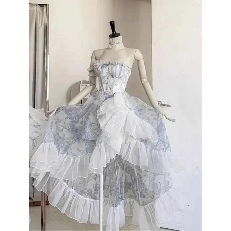 Japan Women Chic Asymmetrical Dress Vintage Summer Mini Birthday Female Ruffles Party Vestidos Lady Holiday Puff Dress
Japan Women Chic Asymmetrical Dress Vintage Summer Mini Birthday Female Ruffles Party Vestidos Lady Holiday Puff Dress