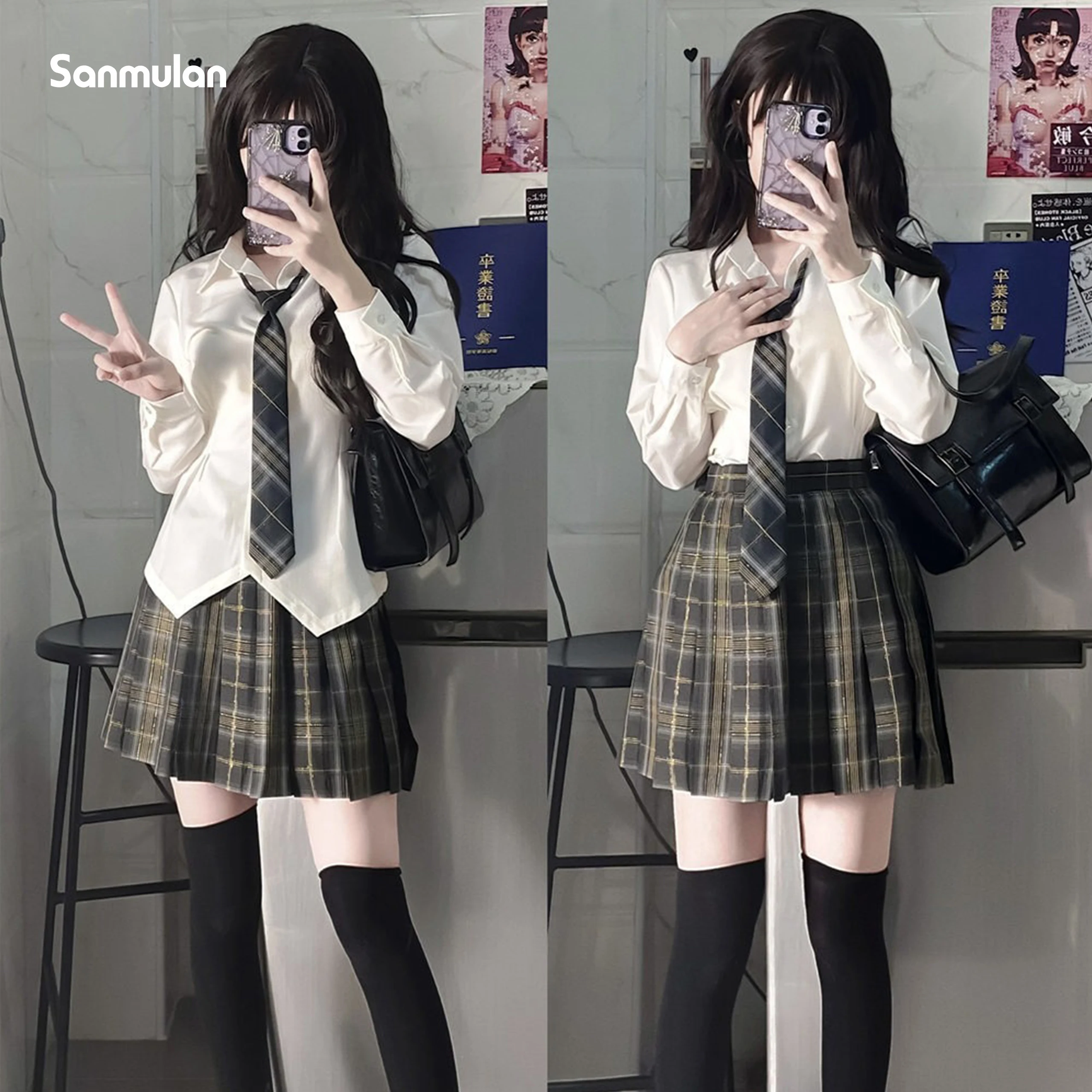Original Japanese waist slimming elastic long-sleeved JK shirt female pure desire hot girl slim white shirt top plaid skirt
Original Japanese waist slimming elastic long-sleeved JK shirt female pure desire hot girl slim white shirt top plaid skirt