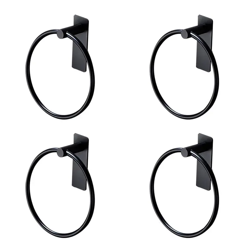 PZHI-4X Towel Ring/Hand Towel Holder - Self Adhesive Round Towel Rack Hand Towel Bar For Bathroom, Stainless Steel Black
PZHI-4X Towel Ring/Hand Towel Holder - Self Adhesive Round Towel Rack Hand Towel Bar For Bathroom, Stainless Steel Black