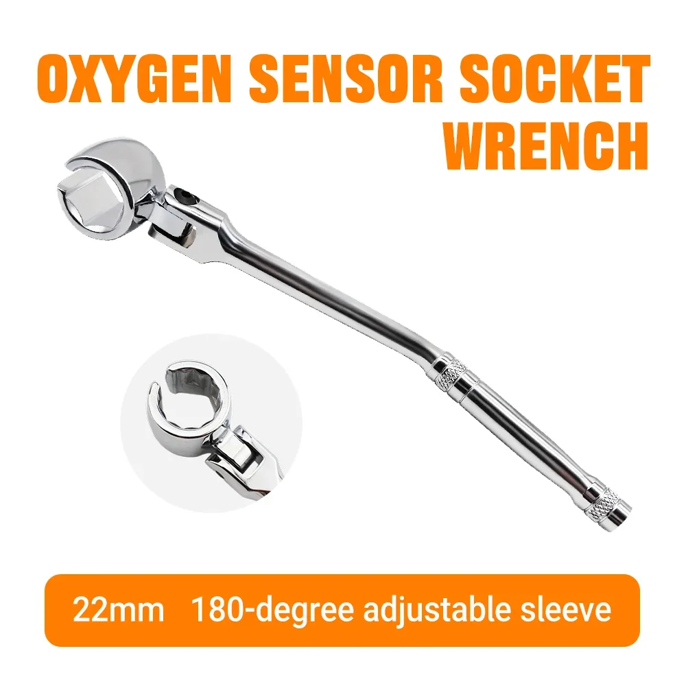 22mm 7/8in O2 Sensor Flex Head Wrench Offset 6 Point Socket Spanner Heavy Duty Easy Install Removal Tool For Car Repair
22mm 7/8in O2 Sensor Flex Head Wrench Offset 6 Point Socket Spanner Heavy Duty Easy Install Removal Tool For Car Repair