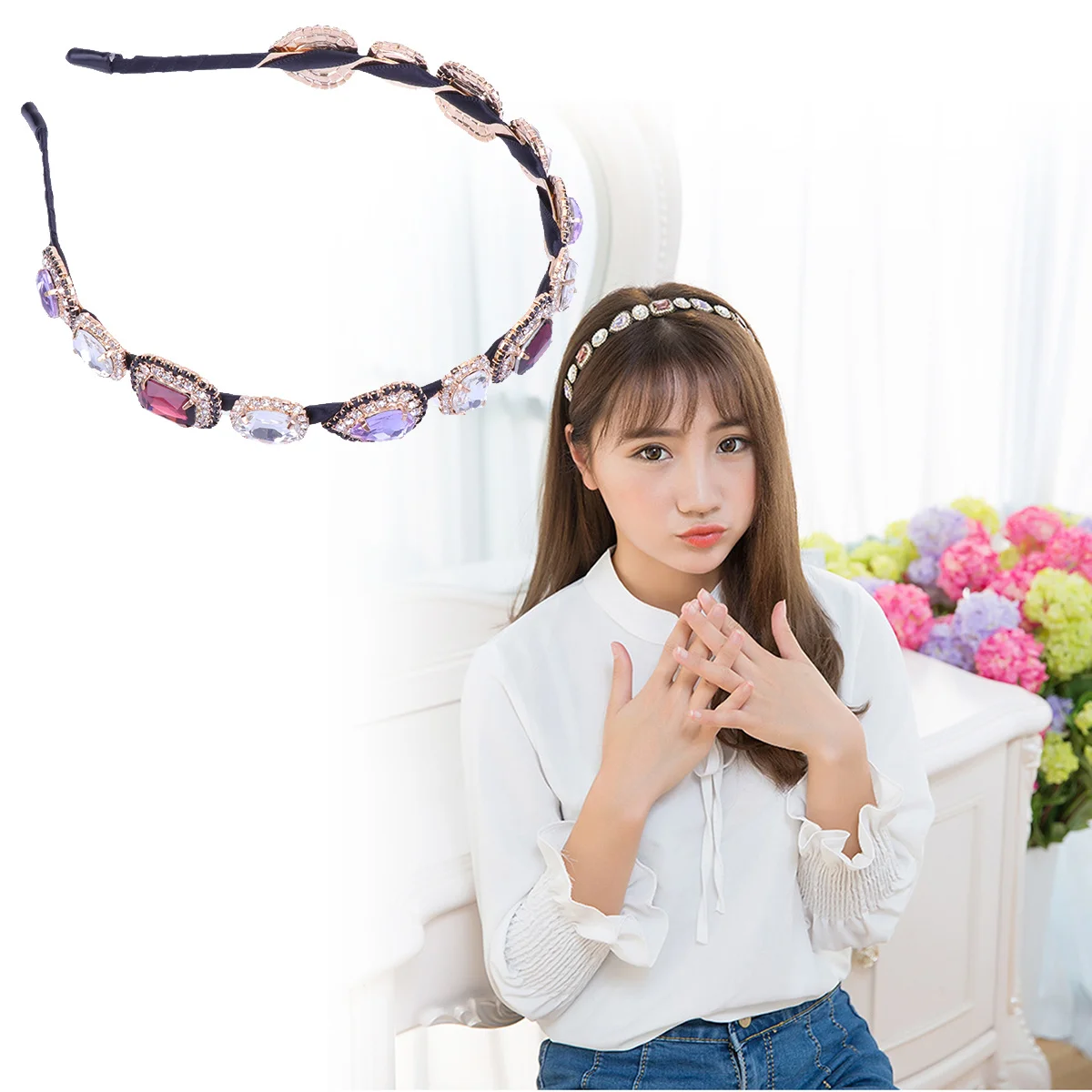 Crystal Hair Band Purple Rhinestone-Bordered Durable Fashionable Creative Gift for Many Occasions Girls Women Daily Use Hair
Crystal Hair Band Purple Rhinestone-Bordered Durable Fashionable Creative Gift for Many Occasions Girls Women Daily Use Hair