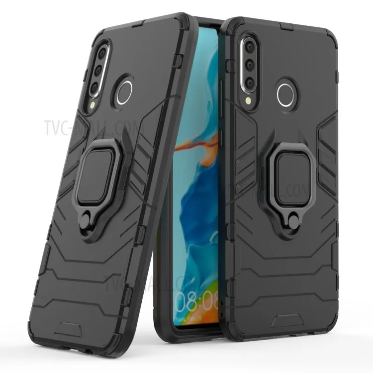 Finger Ring Kickstand PC + TPU Hybrid Mobile Phone Case for Huawei P30 Lite - Black
Finger Ring Kickstand PC + TPU Hybrid Mobile Phone Case for Huawei P30 Lite - Black