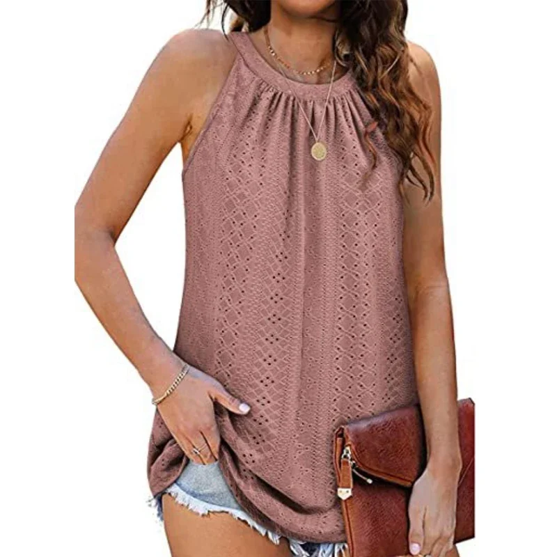 Casual Loose Fashion Pleated Hollow Out Summer Vest 2024 New Tank Top Women Vest O-Neck Sleeveless Tops Clothes Blusas 25027
Casual Loose Fashion Pleated Hollow Out Summer Vest 2024 New Tank Top Women Vest O-Neck Sleeveless Tops Clothes Blusas 25027