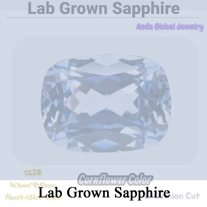 Lab Grown Sapphire Cornflower Colour Rectangular Cushion Shape VVS1 Charms DIY for Jewel Making Selectable Certificate
Lab Grown Sapphire Cornflower Colour Rectangular Cushion Shape VVS1 Charms DIY for Jewel Making Selectable Certificate