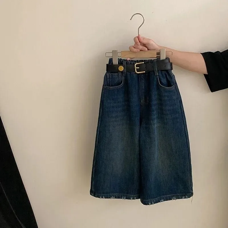 Girls' Jeans Autumn/Winter New Fashionable Children's Plush Thick Loose Pants with Belt 100-160cm
Girls' Jeans Autumn/Winter New Fashionable Children's Plush Thick Loose Pants with Belt 100-160cm