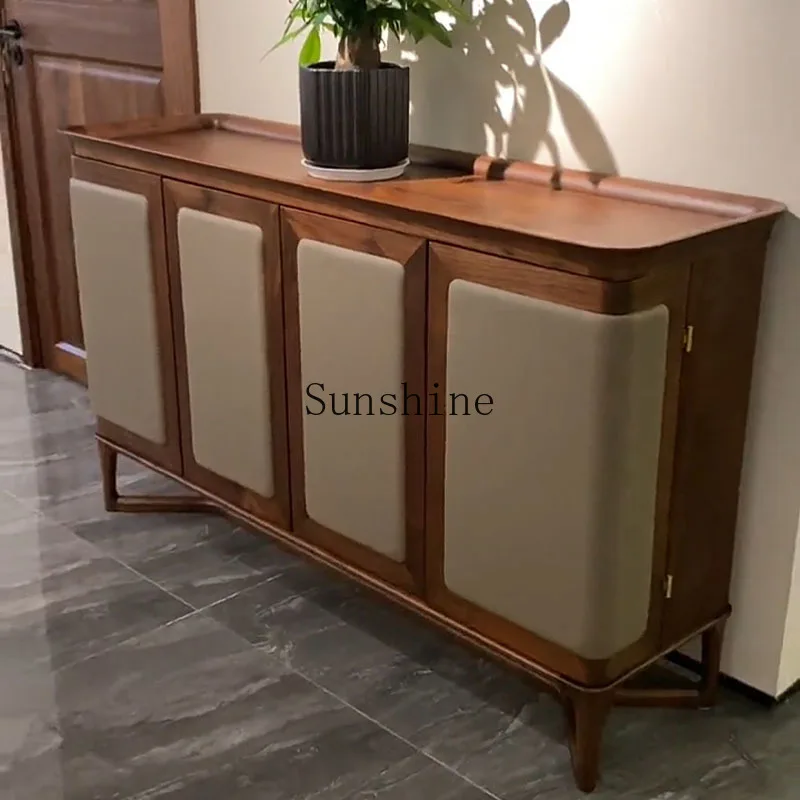 Modern simple solid wood leather tea cabinet living room storage wine cabinet
Modern simple solid wood leather tea cabinet living room storage wine cabinet