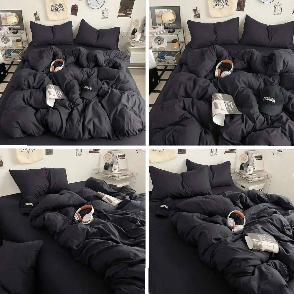 Solid Color Bedding Set Skin Friendly Fabric Duvet Cover Bedsheet Pillowcase Single Double King Queen Size Quilt Cover
Solid Color Bedding Set Skin Friendly Fabric Duvet Cover Bedsheet Pillowcase Single Double King Queen Size Quilt Cover