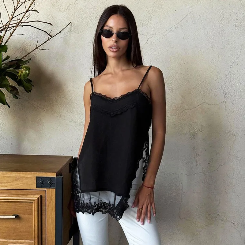 Ticketsx Fashion Lace Patchwork Split Slip Tops Solid Sexy Sleeveless Backless See Through Slim Slip Autumn Party Clubwear Tops
Ticketsx Fashion Lace Patchwork Split Slip Tops Solid Sexy Sleeveless Backless See Through Slim Slip Autumn Party Clubwear Tops