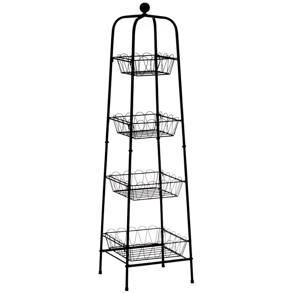 4-Tier Metal Basket Stand for Storage and Organization, One Size Fits All
4-Tier Metal Basket Stand for Storage and Organization, One Size Fits All