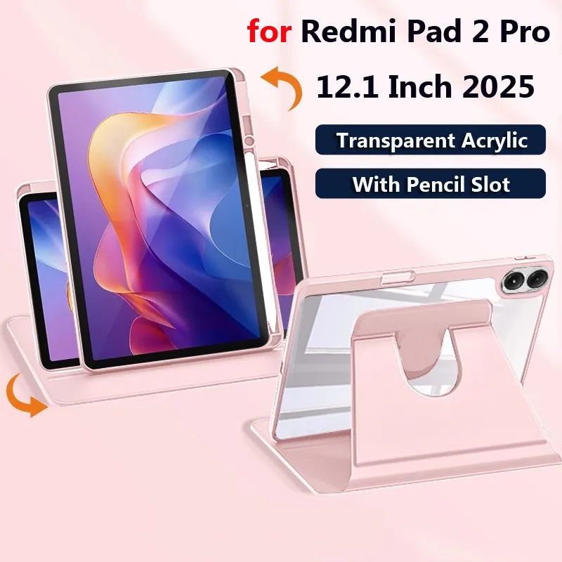 Case for Xiaomi Redmi Pad 2 Pro 12.1" 2025 for Xiaomi Pad 7sPro 6S Pro Poco Pad 5G 12.1 360 Rorating Transaprent Acrylic Case
Case for Xiaomi Redmi Pad 2 Pro 12.1" 2025 for Xiaomi Pad 7sPro 6S Pro Poco Pad 5G 12.1 360 Rorating Transaprent Acrylic Case