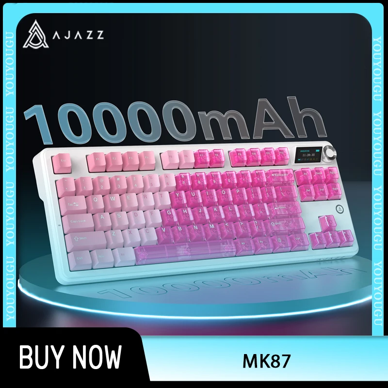 AJAZZ MK87 Mechanical Keyboard Three Mode RGB Wireless Gaming Keyboard Hot Swap Gasket 10000mAh PBT PC Gamer Accessories Gift
AJAZZ MK87 Mechanical Keyboard Three Mode RGB Wireless Gaming Keyboard Hot Swap Gasket 10000mAh PBT PC Gamer Accessories Gift