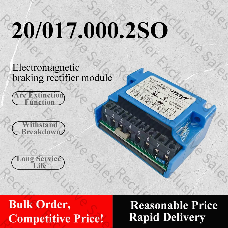 MAYR 20.017.100.2SO 200~500V 1.8A Motor Brake Rectifier
MAYR 20.017.100.2SO 200~500V 1.8A Motor Brake Rectifier