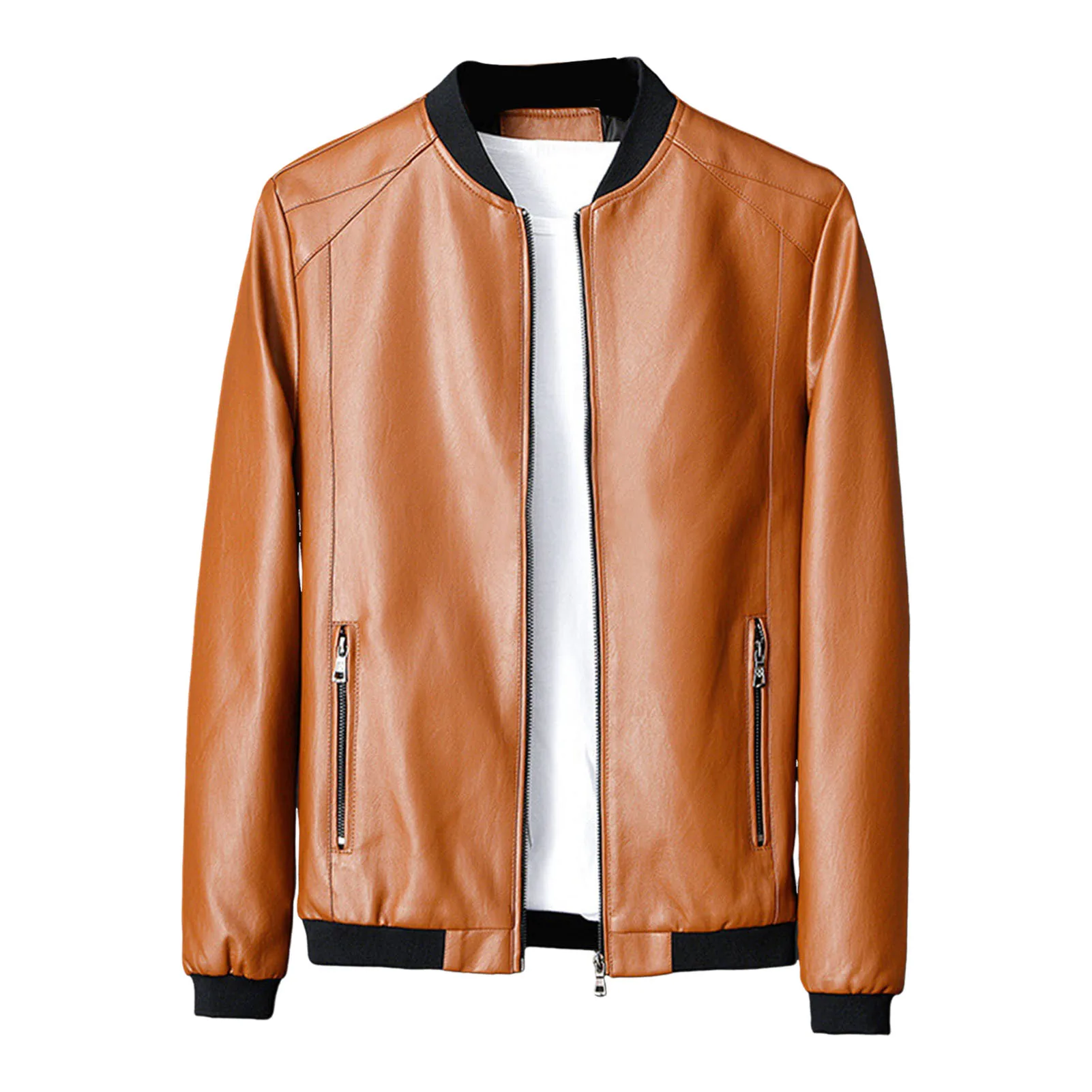 Men Coat Stylish Men's Faux Leather Motorcycle Jacket Windproof Stand Collar Zipper Closure Pockets for Fall/winter Soft Men
Men Coat Stylish Men's Faux Leather Motorcycle Jacket Windproof Stand Collar Zipper Closure Pockets for Fall/winter Soft Men