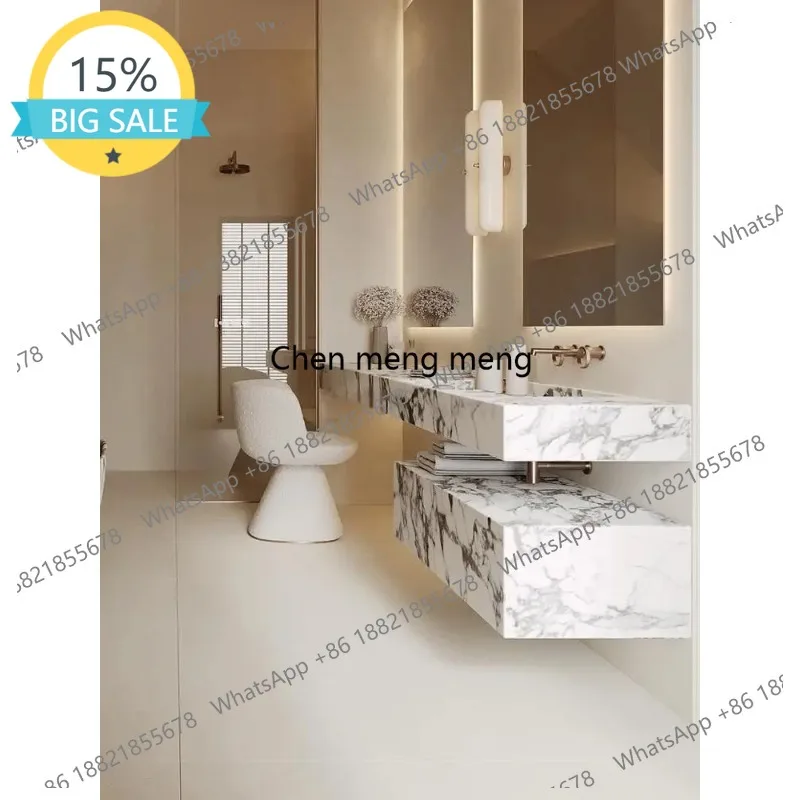 L07 French Style Luxury Stone Vanity | Wall-Mounted Bathroom Vanity Set | Modern Floating Sink Cabinet w/ Storage, High-End Vani
L07 French Style Luxury Stone Vanity | Wall-Mounted Bathroom Vanity Set | Modern Floating Sink Cabinet w/ Storage, High-End Vani