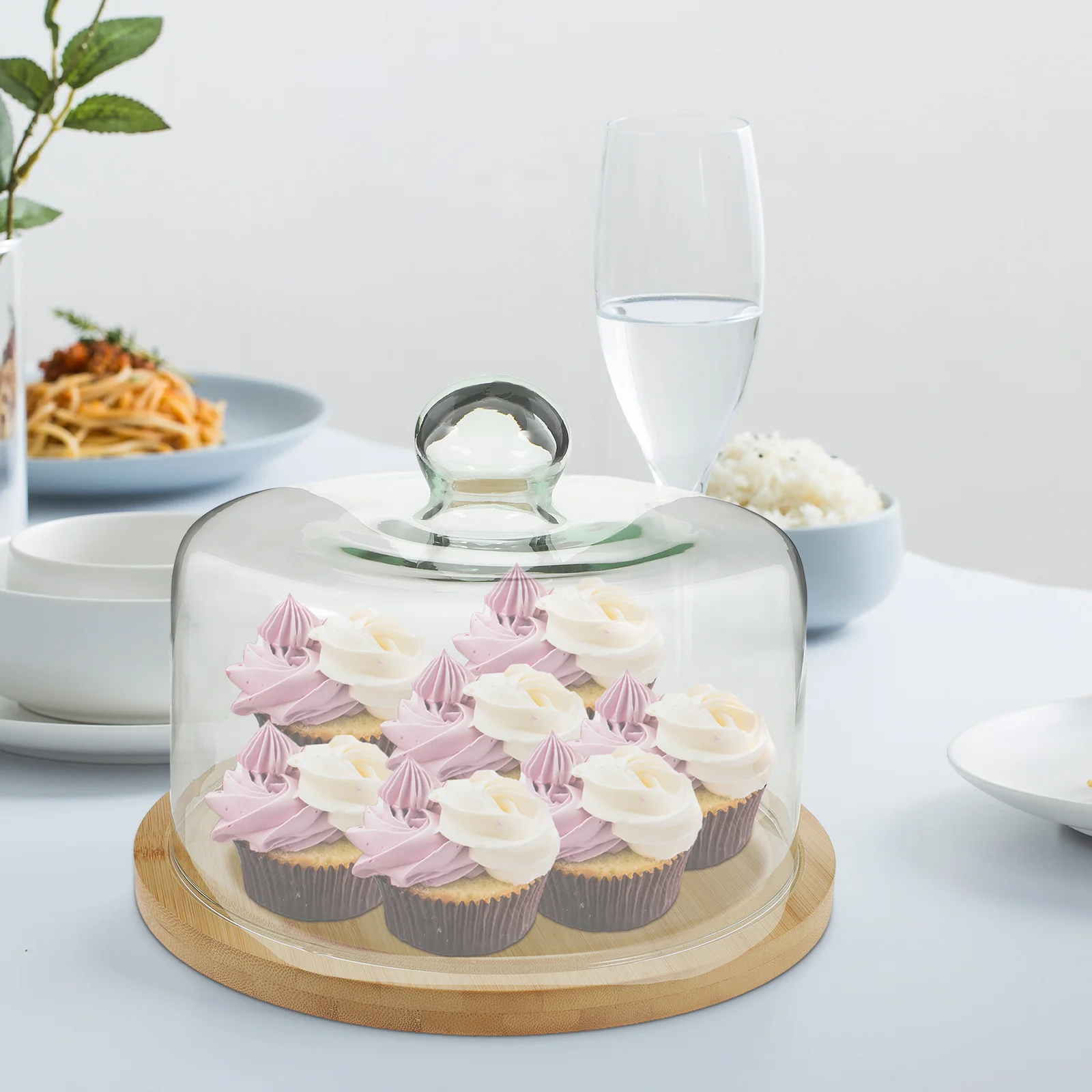 1Set Cake Glass Dome Cover Transparent Food Protective Lid Seal Cover for Dessert Bread Cupcake Fruit Display 
1Set Cake Glass Dome Cover Transparent Food Protective Lid Seal Cover for Dessert Bread Cupcake Fruit Display