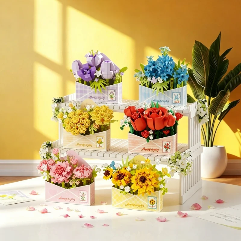 Simulated Flower Building Blocks Sunflower Rose Tulip Model Ornaments Children's Educational Assembly Toys Desktop Decoration
Simulated Flower Building Blocks Sunflower Rose Tulip Model Ornaments Children's Educational Assembly Toys Desktop Decoration
