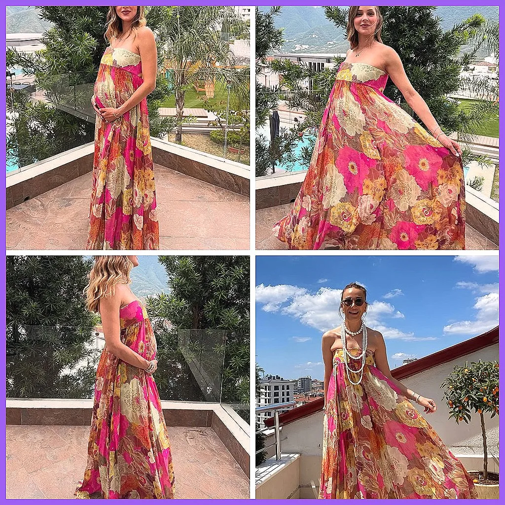 Sexy Floral Print Strapless Long Dress for Women, Backless Off-Shoulder Summer Beach Holiday Gown
Sexy Floral Print Strapless Long Dress for Women, Backless Off-Shoulder Summer Beach Holiday Gown